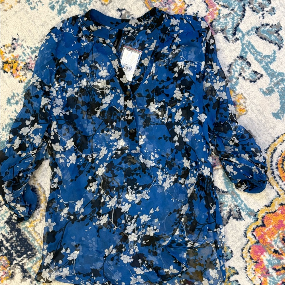 Bellatrix Blue and White Floral Blouse